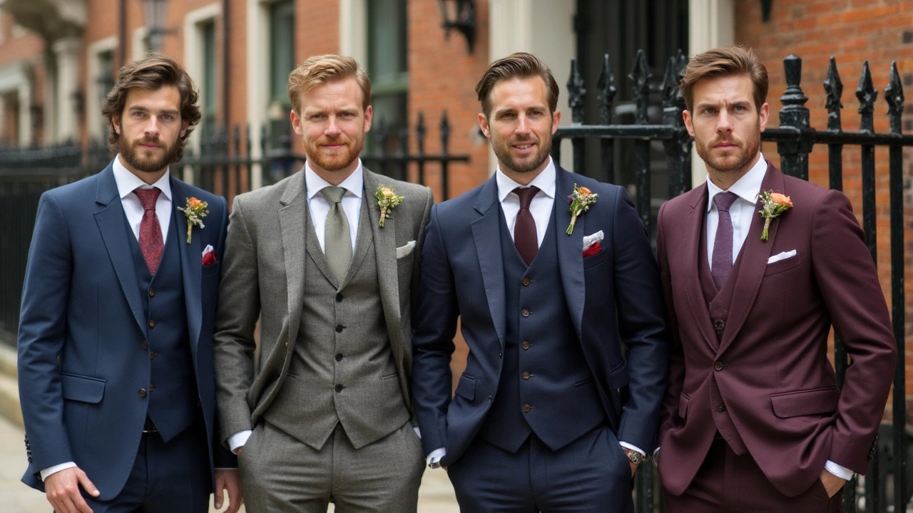 Trendy Hues and Modern Groom Looks