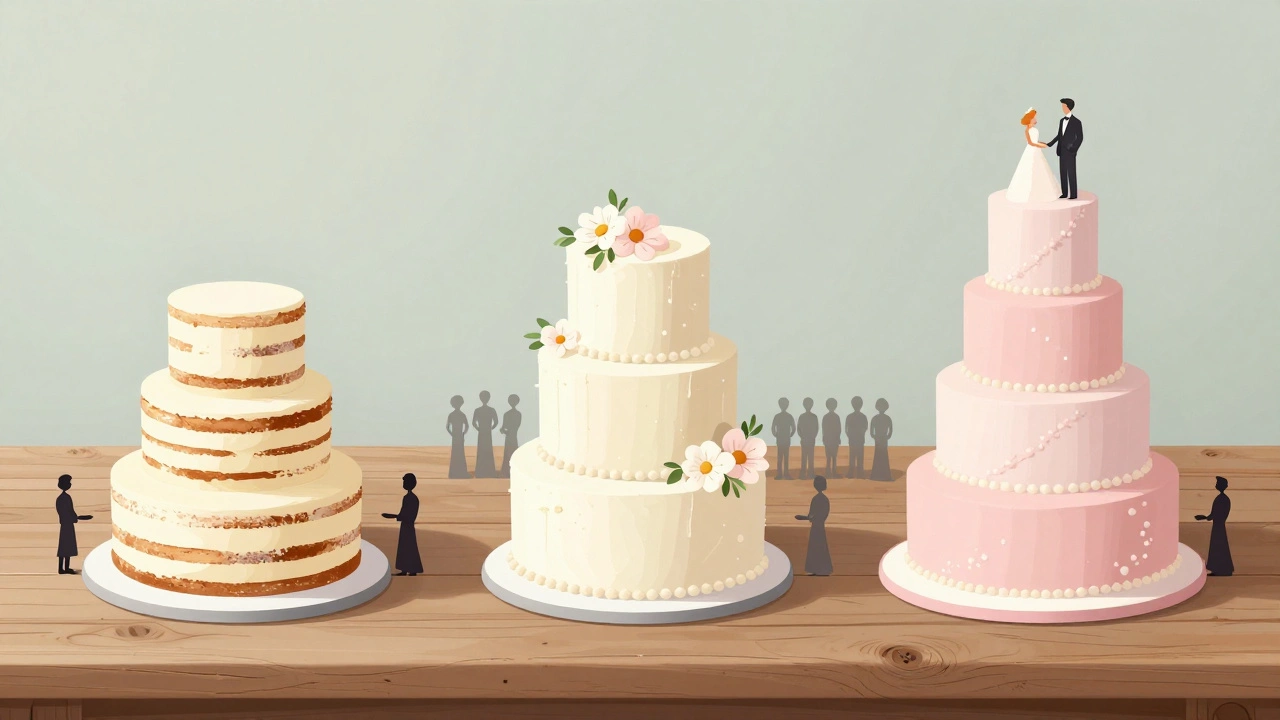 Comparison of 2, 3, and 4 tier wedding cakes