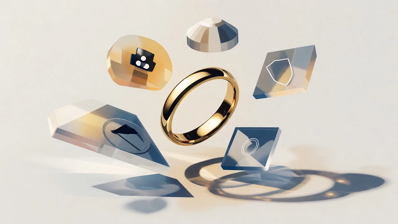 Artistic concept of wedding ring costs including taxes and insurance.